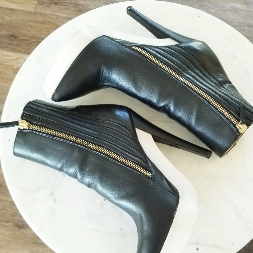 Stella McCartney Women's Black Ankle Boots Leather Mid-Calf Platform Designer 6 - Picture 2 of 16